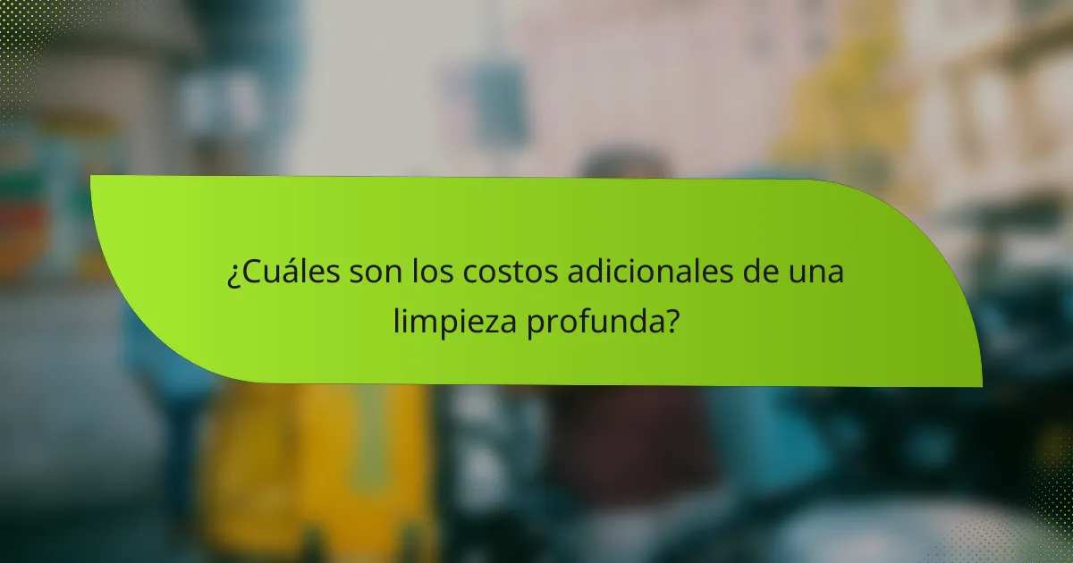 ¿Cuáles son los costos adicionales de una limpieza profunda?