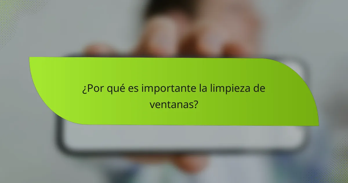 ¿Por qué es importante la limpieza de ventanas?