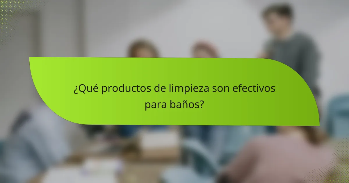 ¿Qué productos de limpieza son efectivos para baños?