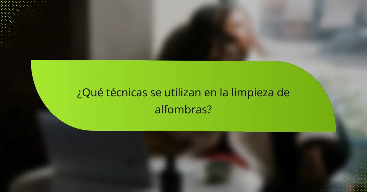 ¿Qué técnicas se utilizan en la limpieza de alfombras?