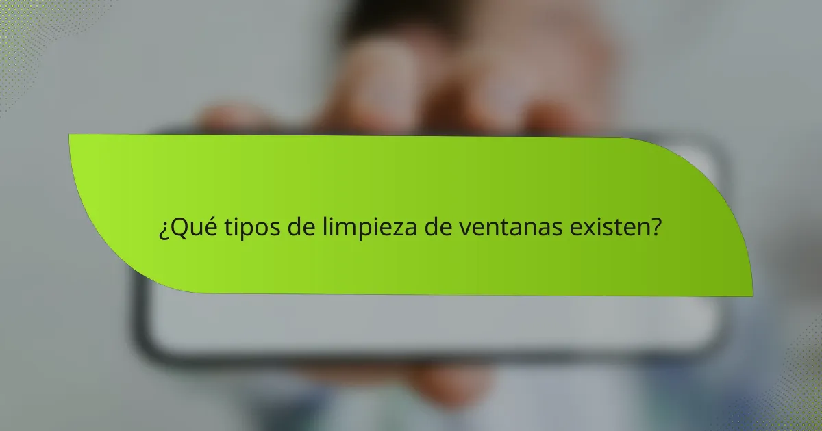 ¿Qué tipos de limpieza de ventanas existen?